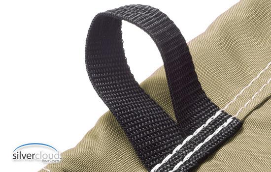 Sewn in marine grade straps for a secure tie down