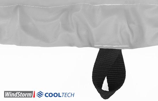 Sewn-in marine grade straps for a secure tie-down