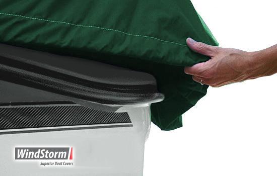 Heavy duty shock cord hem for snug custom-like fit