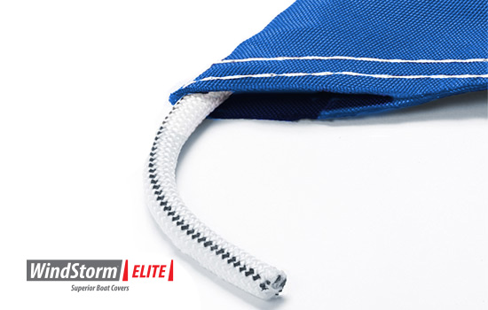 Heavy duty marine grade shock cord sewn into the hem helps keep the boat safe and dry at all times.
