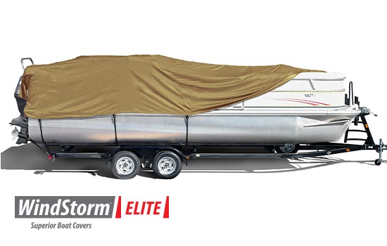 WindStorm boat covers are created from solution dyed fabric which results in a vastly superior product that will hold color longer and remain much stronger.
