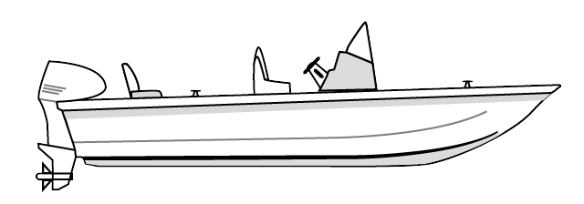 BAY BOAT - Rounded Bow, Center Console, Low or No Bow Rails 