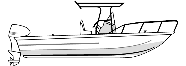 BAY BOAT - Rounded Bow, Center Console, T-Top 