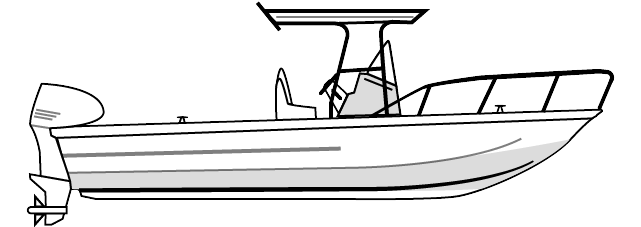 BAY BOAT - Rounded Bow, Center Console, T-Top 